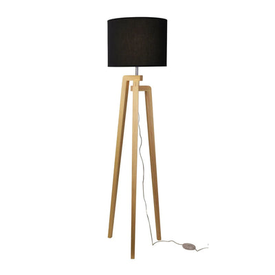 Oriel Lighting Floor Lamps Oriel Lund Scandi Timber Tripod Lights-For-You OL93525BK