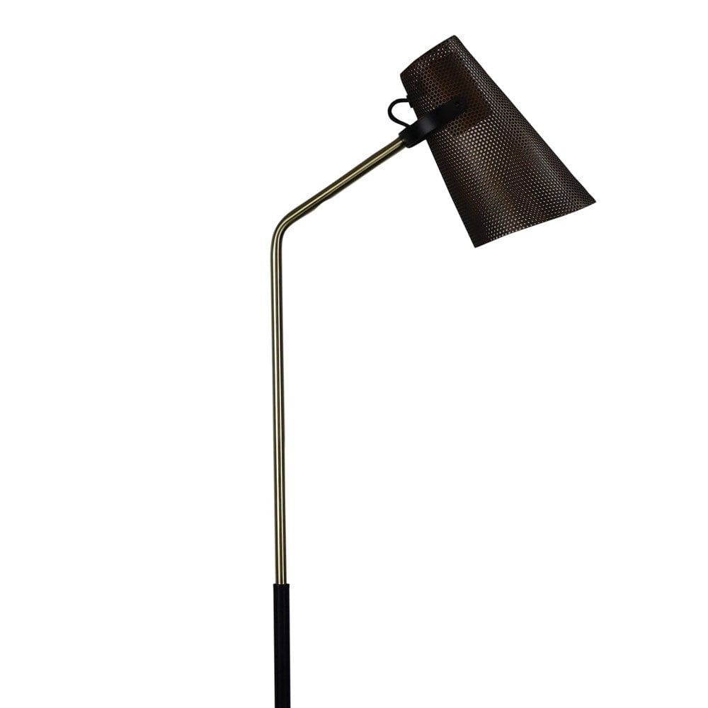 Oriel Lighting Floor Lamps Perfo Floor Lamp in Black & Brass Lights-For-You SL98833AB 9324879221658