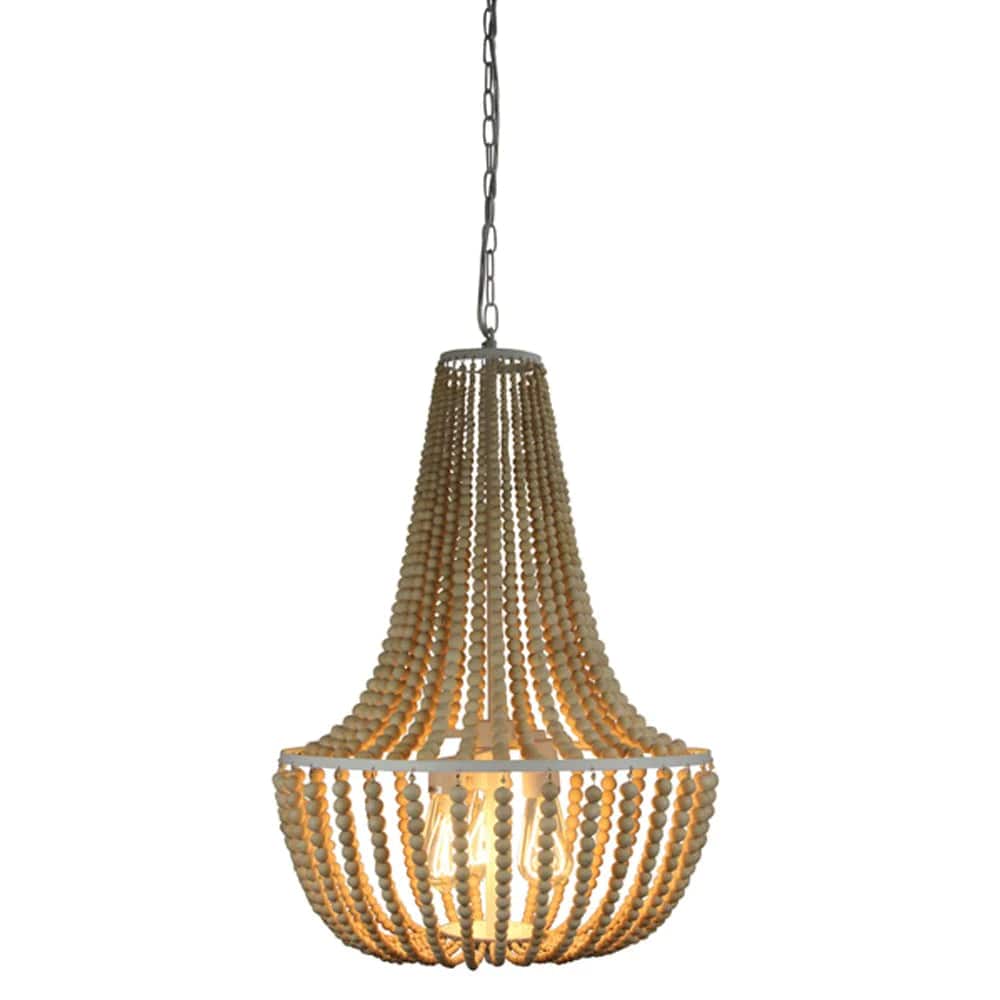 Oriel Lighting Indoor Pendants Cascara Bead Pendant Light 3Lt in Natural Lights-For-You OL64355/3NAT 9324879220187