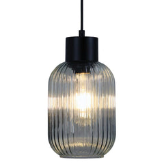 Oriel Lighting Indoor Pendants Miller.130 Pendant Light 1Lt in Black/Clear Glass Lights-For-You OL63705/13CL 9324879222099