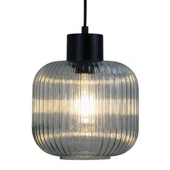 Oriel Lighting Indoor Pendants Miller.200 Pendant Light 1Lt in Black/Clear Glass Lights-For-You OL63705/20CL 9324879222006