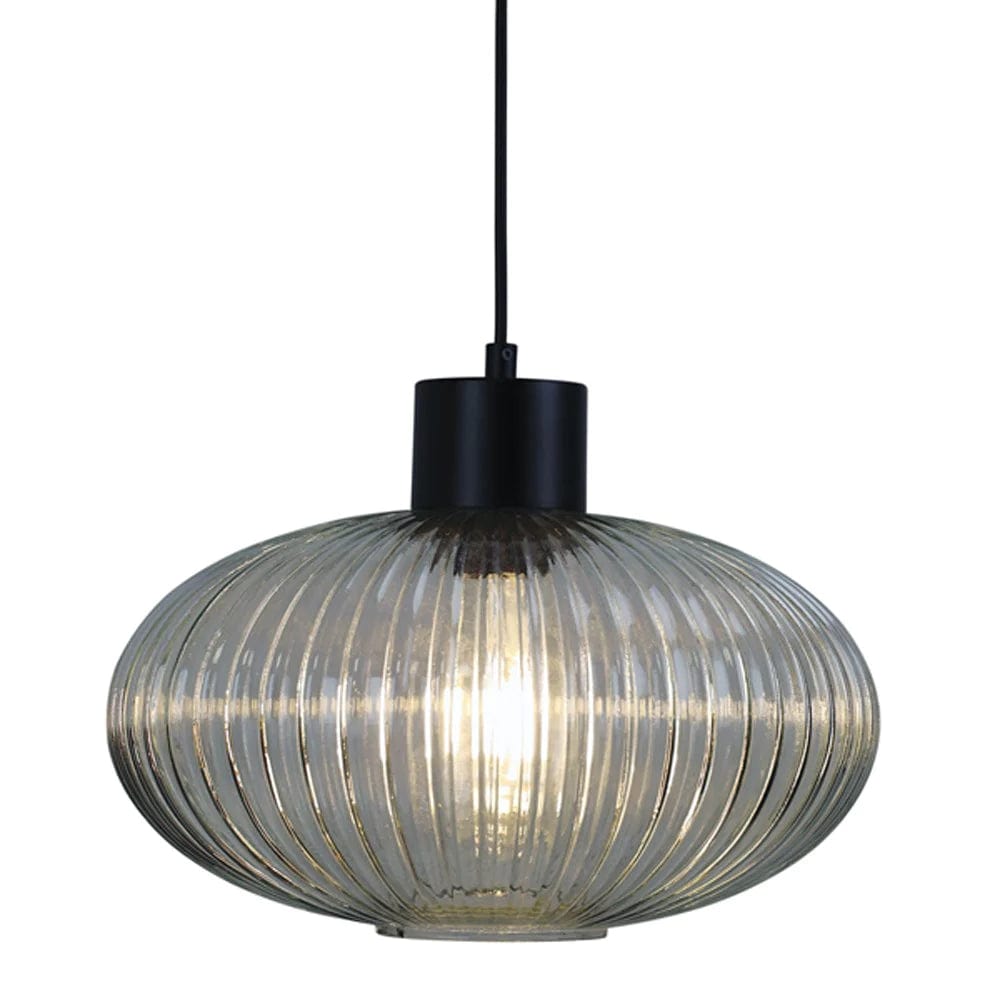 Oriel Lighting Indoor Pendants Miller.300 Pendant Light 1Lt in Black/Clear Glass Lights-For-You OL63705/30CL 9324879222112