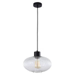 Oriel Lighting Indoor Pendants Miller.300 Pendant Light 1Lt in Black/Clear Glass Lights-For-You OL63705/30CL 9324879222112