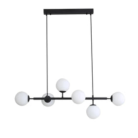 Oriel Lighting Indoor Pendants Oriel EVA.6 6 Light Opal Glass Lights-For-You OL65010/6BK