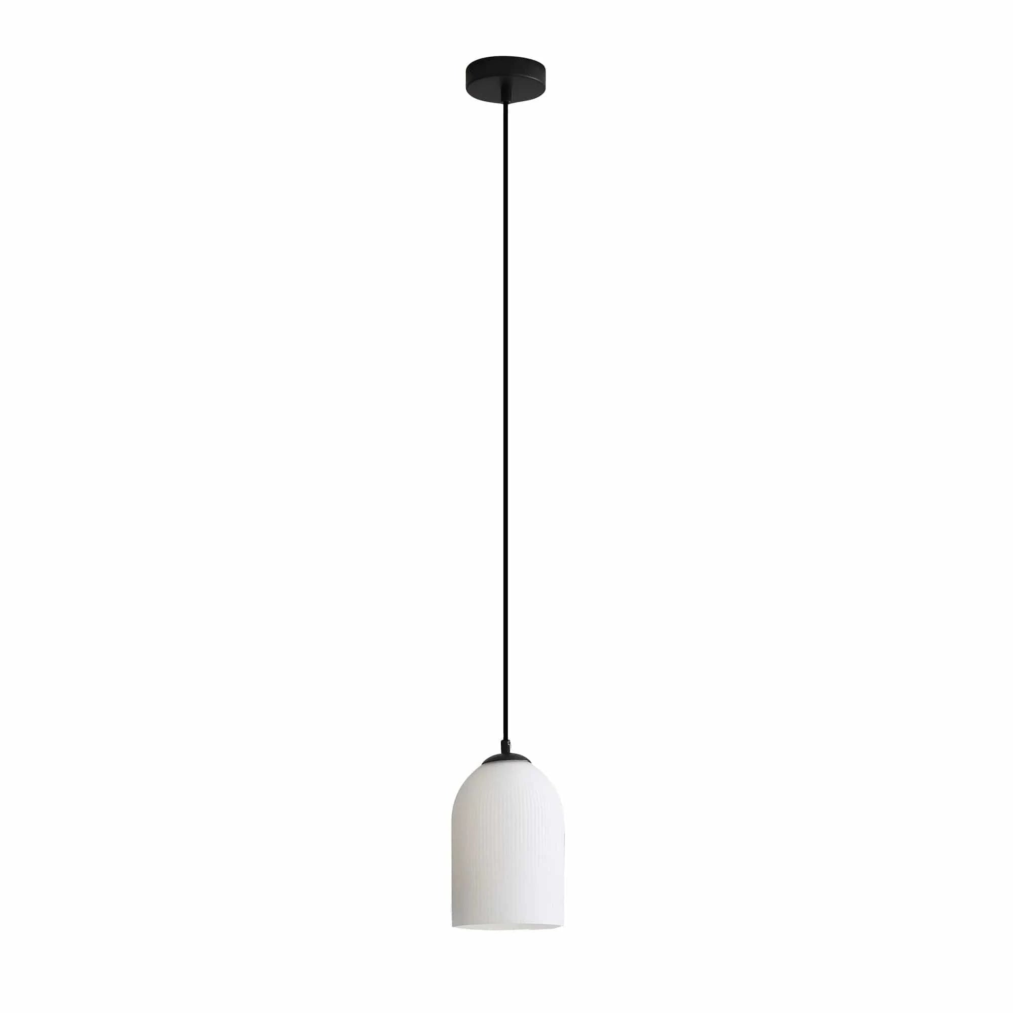 Oriel Lighting Indoor Pendants Oriel Lighting Arley Ribbed Glass Pendant Black Lights-For-You OL63859BK