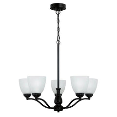 Oriel Lighting Indoor Pendants Rochester Traditional Glass Pendant Light 5Lt Antique Brass, Black Lights-For-You