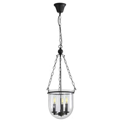 Oriel Lighting Indoor Pendants Weston Traditional Glass Pendant Light 3Lt Black Lights-For-You OL65621BK 9324879225069