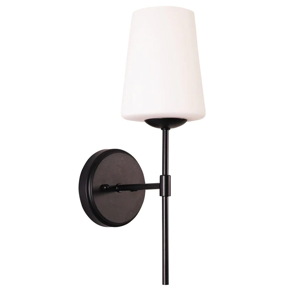 Oriel Lighting Indoor Wall Lights Kinbury Indoor Wall Light in Black or Satin Brass Lights-For-You OL69463BK 9324879224932