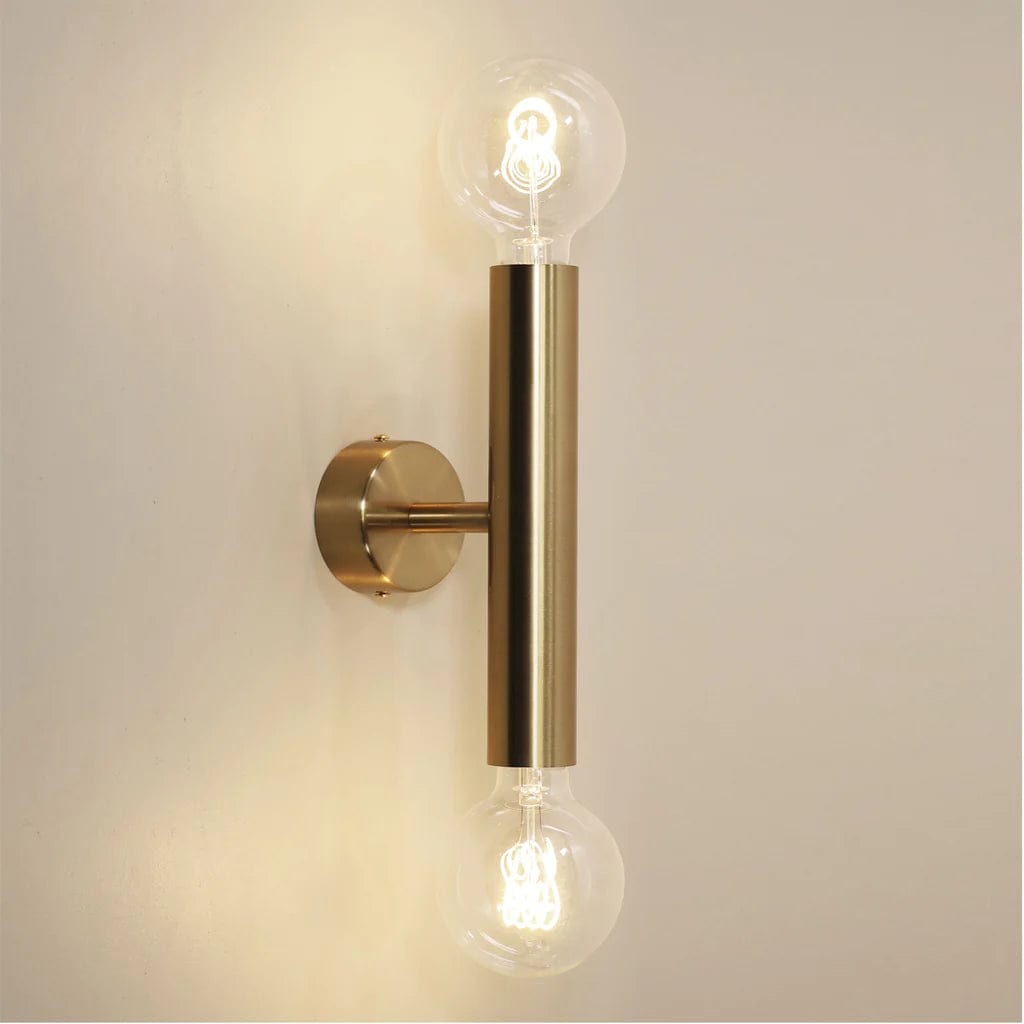 Oriel Lighting Indoor Wall Lights Toli Twin Indoor LED Wall Light Lights-For-You OL54402SB Satin Brass