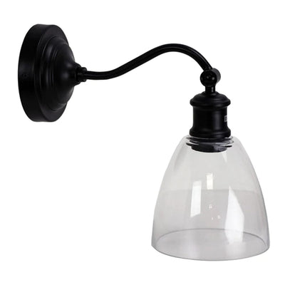 Oriel Lighting Indoor Wall Lights Warwick Indoor Wall Light 1Lt in Black/Clear Lights-For-You OL69381BK 9324879222150