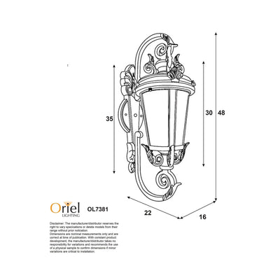 Oriel Lighting Outdoor Wall Lights Oriel Albion Wall Traditional Outdoor Lights-For-You OL7381BK