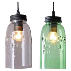 Oriel Lighting Pendant Light Mason Pendant Vintage Jar Clear & Green Lights-For-You