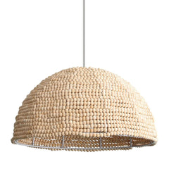 Oriel Lighting Pendant Shade Natural Wood Hamptons Wooden Beaded Pendant Shade in Natural Wood Lights-For-You OL64501/38