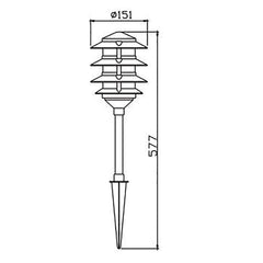 Oriel Lighting Spike Lights Pavillion DIY Garden Spike Light 1Lt Lights-For-You OL7738BK 9324879222020