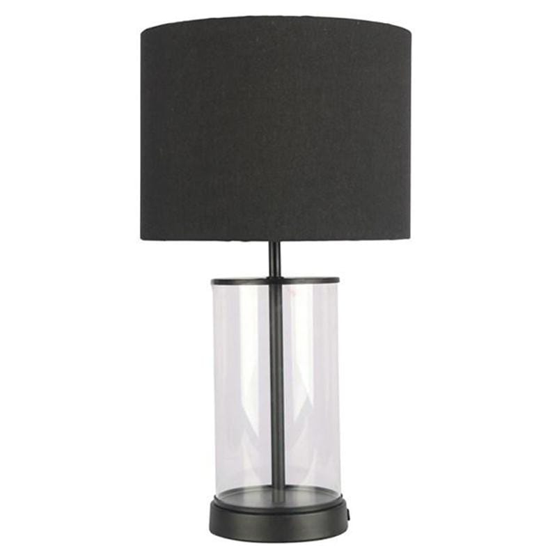 Oriel Lighting Table Lamps BRITT  Contemporary Black And Glass Table Lamp Lights-For-You OL98875 9324879218672