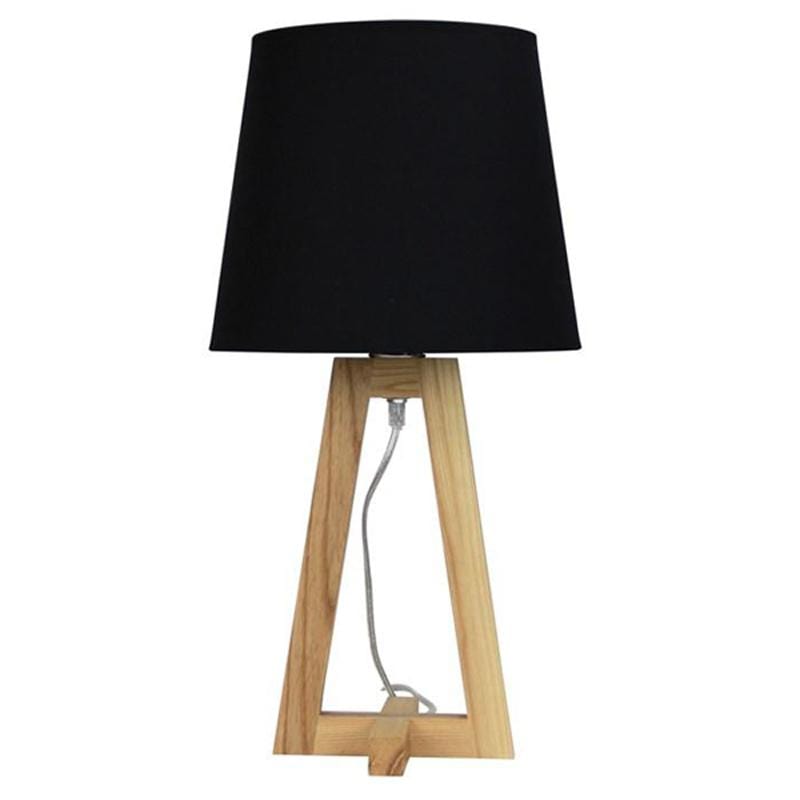 Oriel Lighting Table Lamps Black Edra Scandi Wooden Table Lamp Lights-For-You OL93531BK