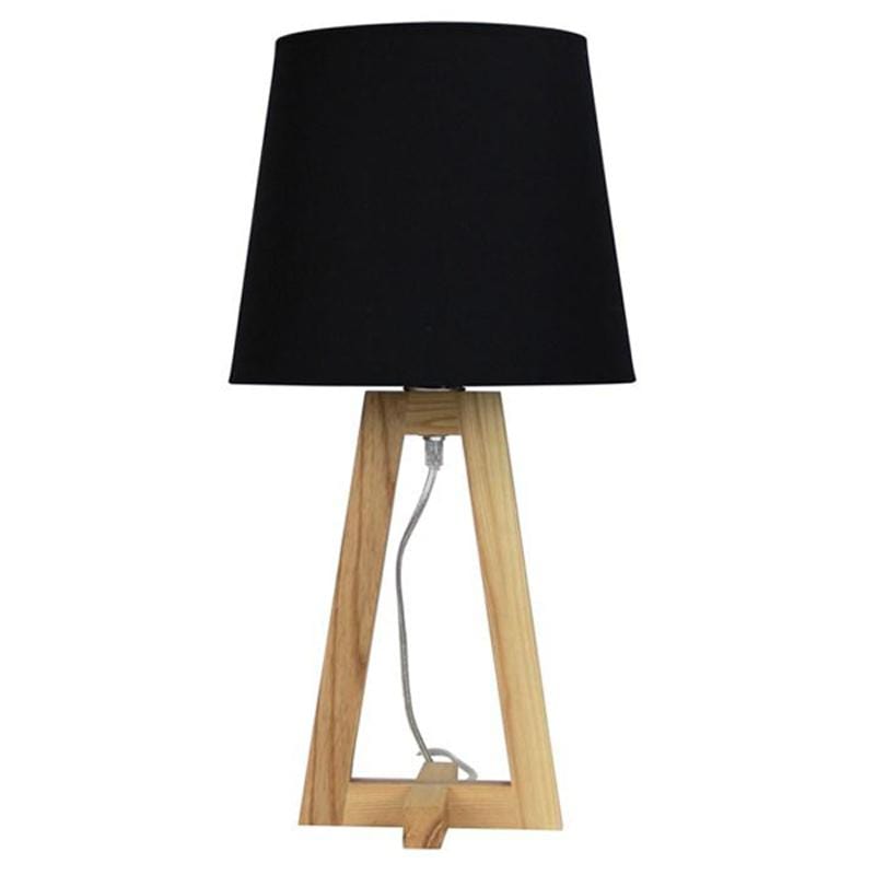 Oriel Lighting Table Lamps Edra Scandi Wooden Table Lamp Lights-For-You OL93531BK 9324879217552