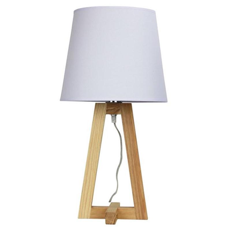 Oriel Lighting Table Lamps White Edra Scandi Wooden Table Lamp Lights-For-You OL93531WH