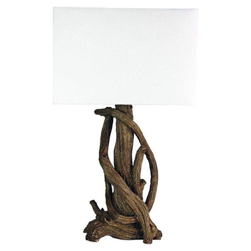 Oriel Lighting Table Lamps Aged Timber/Crisp White Sedona Table Lamp Twisted Aged Timber Finish Lights-For-You OL98836
