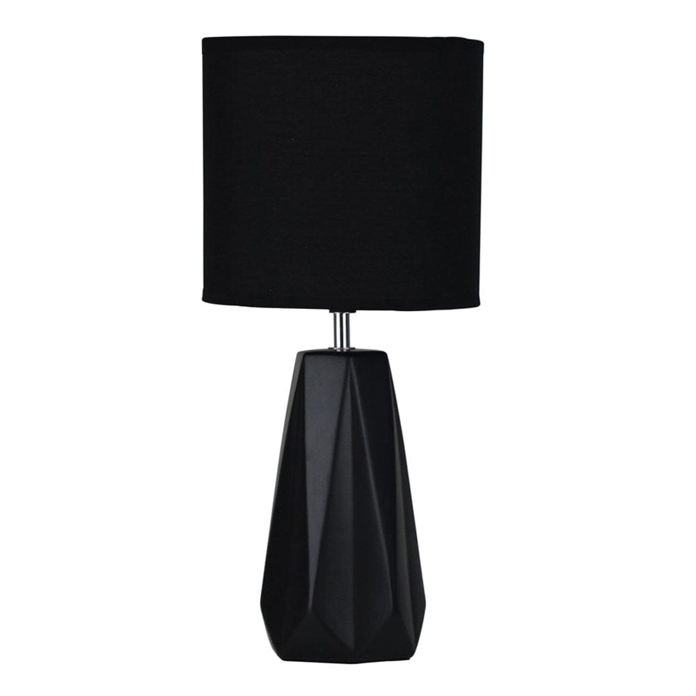 Oriel Lighting Table Lamps Shelly Ceramic Table Lamp in Black or White Lights-For-You OL90115BK 9324879221221