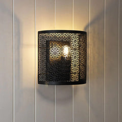 Oriel Lighting Wall Light Bastia Laser Cut Metal Indoor Wall Mounted Light 1Lt in Black or White Lights-For-You