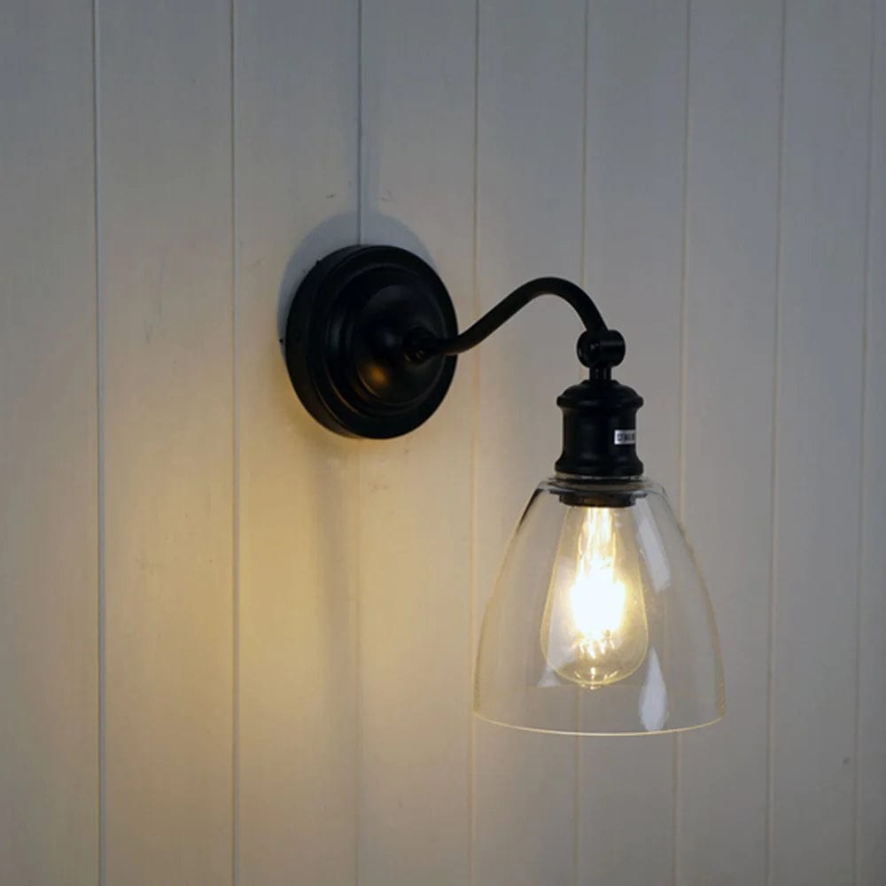Warwick Indoor Wall Light 1Lt in Black/Clear