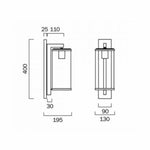 Perova Cylinder Outdoor Wall Light (H400mm)