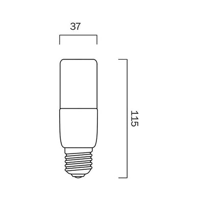 E27 T37 9W LED Tubular Globe Opal Step Dimmable
