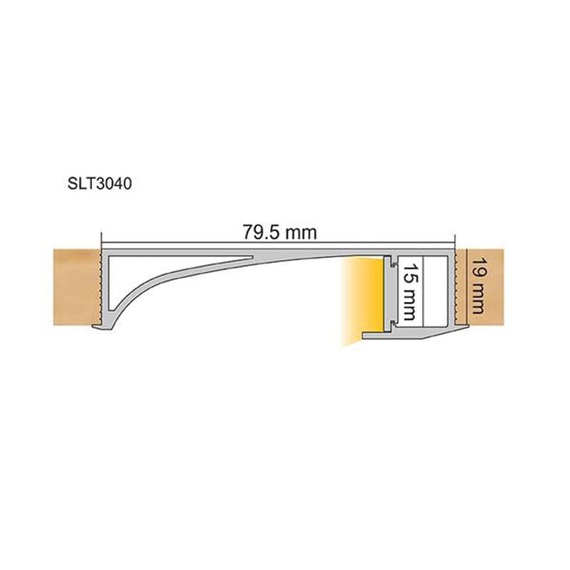 SAL Lighting Aluminium Profile SLT LED Strip Channel Recessed 1.2M Lights-For-You SLT3040