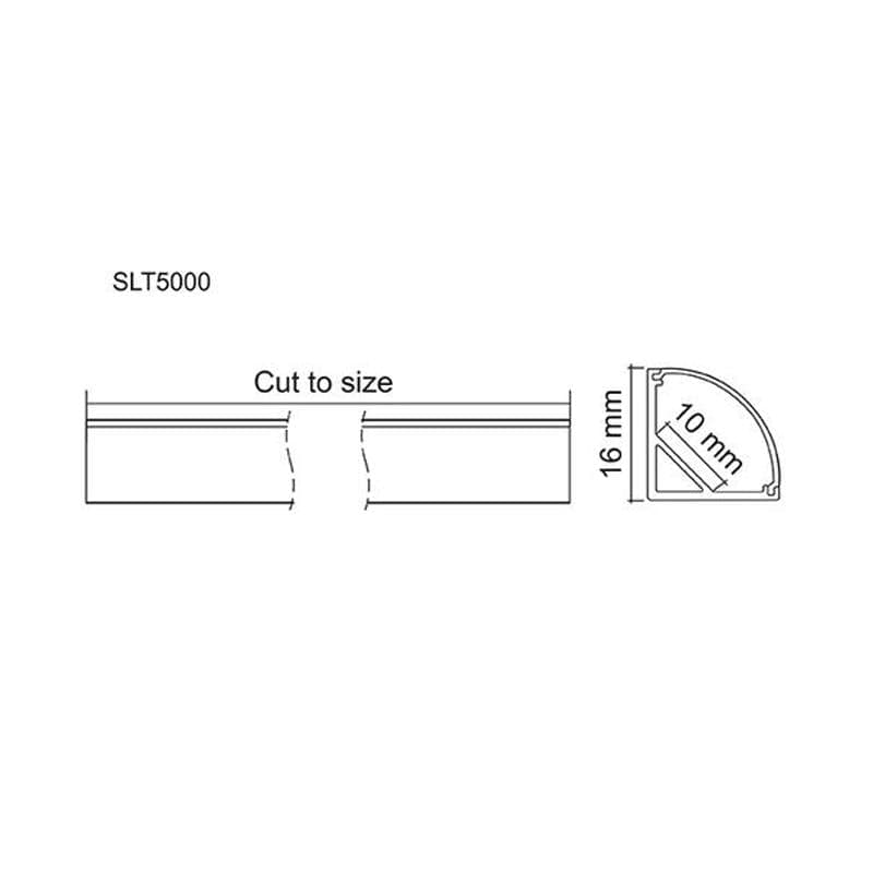 SAL Lighting Aluminium Profile SLT LED Strip Channel Winged 2M Lights-For-You SLT5000/2