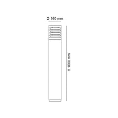 SAL Lighting Bollard Lighting LED Bollard Light E27 IP54 in Black Lights-For-You SE7103BK/LGLS