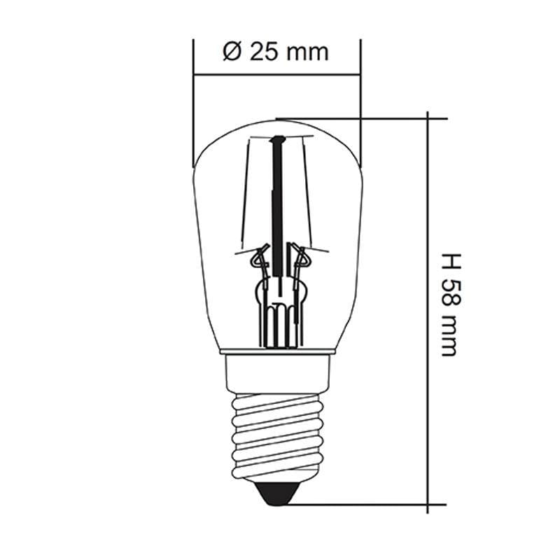 SAL Lighting Globes Clear LED Filament Pilot Lamp E14 Lights-For-You LP25F830E14