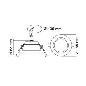 SAL Lighting LED Downlights 135mm LED Downlight 13/18w Lights-For-You