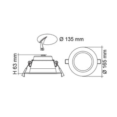 SAL Lighting LED Downlights 135mm LED Downlight 13/18w Lights-For-You