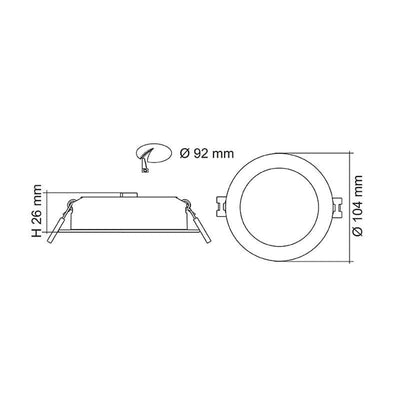 SAL Lighting LED Downlights 92mm Tradegem II LED Downlight 9w White Lights-For-You