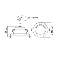 SAL Lighting LED Downlights LED Downlight 14w White, Silver Lights-For-You