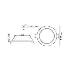 SAL Lighting LED Downlights Trader Round 8W Dimmable LED Downlight Lights-For-You S9140TC/WH