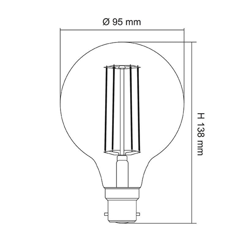 SAL Lighting LED Globes LED Clear Spherical G95 LAMP 6W Lights-For-You