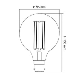 SAL Lighting LED Globes LED Clear Spherical G95 LAMP 6W Lights-For-You