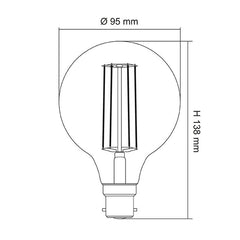 SAL Lighting LED Globes LED Clear Spherical G95 LAMP 6W Lights-For-You