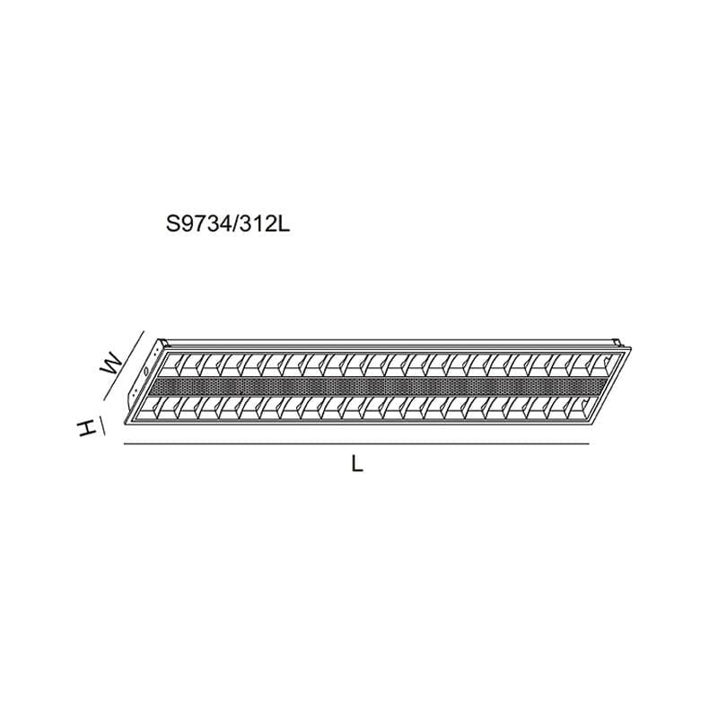 SAL Lighting LED Louver Troffer L-LINE MKII LED Louver Troffer Sunny Lighting Lights-For-You S9734/312L/CW