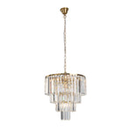 Celestial 39cm 5 Light 4 Tier Crystal Glass Chandelier Satin Brass
