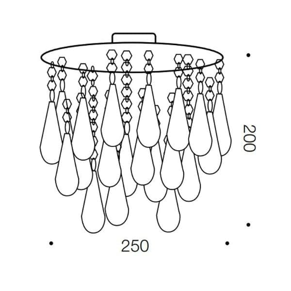 Telbix Lighting Batten Fix Lights Lara Batten Fix in Chrome W/Clear Acrylic Beads Lights-For-You LARA BF25-CH 9329501051726