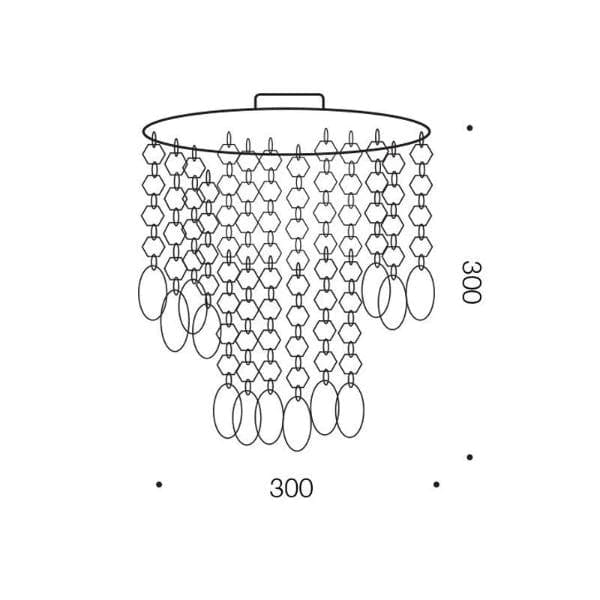 Telbix Lighting Batten Fix Lights Loven Batten Fix in Chrome W/Clear Acrylic Beads Lights-For-You LOVEN BF30-CH 9329501051733