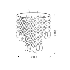 Telbix Lighting Batten Fix Lights Loven Batten Fix in Chrome W/Clear Acrylic Beads Lights-For-You LOVEN BF30-CH 9329501051733