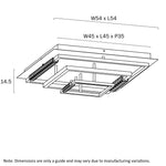 Telbix Lighting Close To Ceiling Light(CTC) ZAFRA CTC CHROME/BLACK SAND/CRYSTAL Lights-For-You ZAFRA CTC54-BK