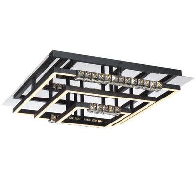Telbix Lighting Close To Ceiling Light(CTC) ZAFRA CTC CHROME/BLACK SAND/CRYSTAL Lights-For-You ZAFRA CTC54-BK