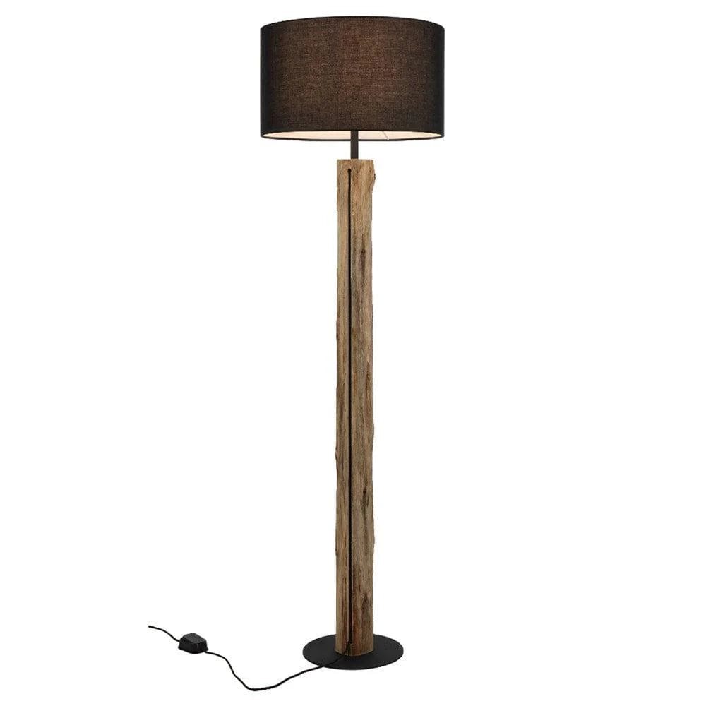 Telbix Lighting Floor Lamps Chad Floor Lamp 1Lt in Wood/Black Lights-For-You CHAD FL-WDBK 9329501070864