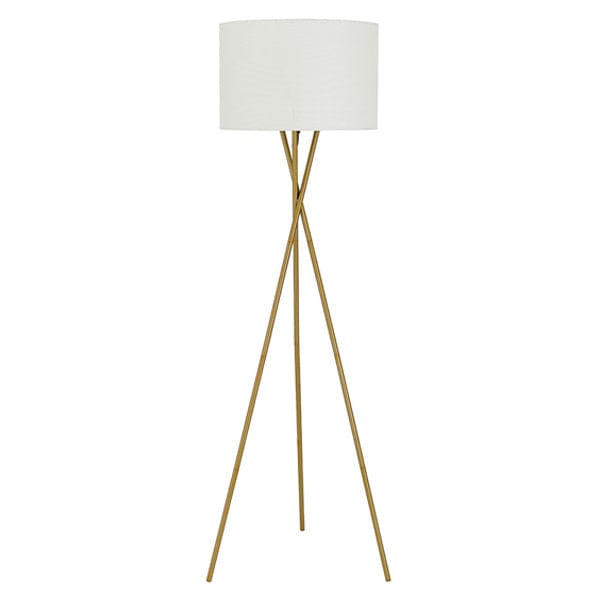 Telbix Lighting Floor Lamps Antique Gold/Ivory Denise Modern Tripod Floor Lamp 1Lt Lights-For-You DENISE FL-AGIV