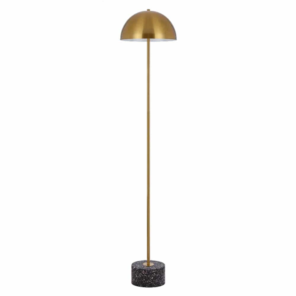 Telbix Lighting Floor Lamps Antique Gold/Black Terrazzo Domez Floor Lamp 2Lt Lights-For-You DOMEZ FL-BKTRZAG